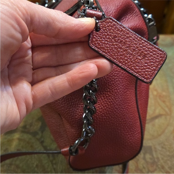 Coach Kelsey 59501 Crossbody Red Pebbled Leather EUC - Picture 5 of 15